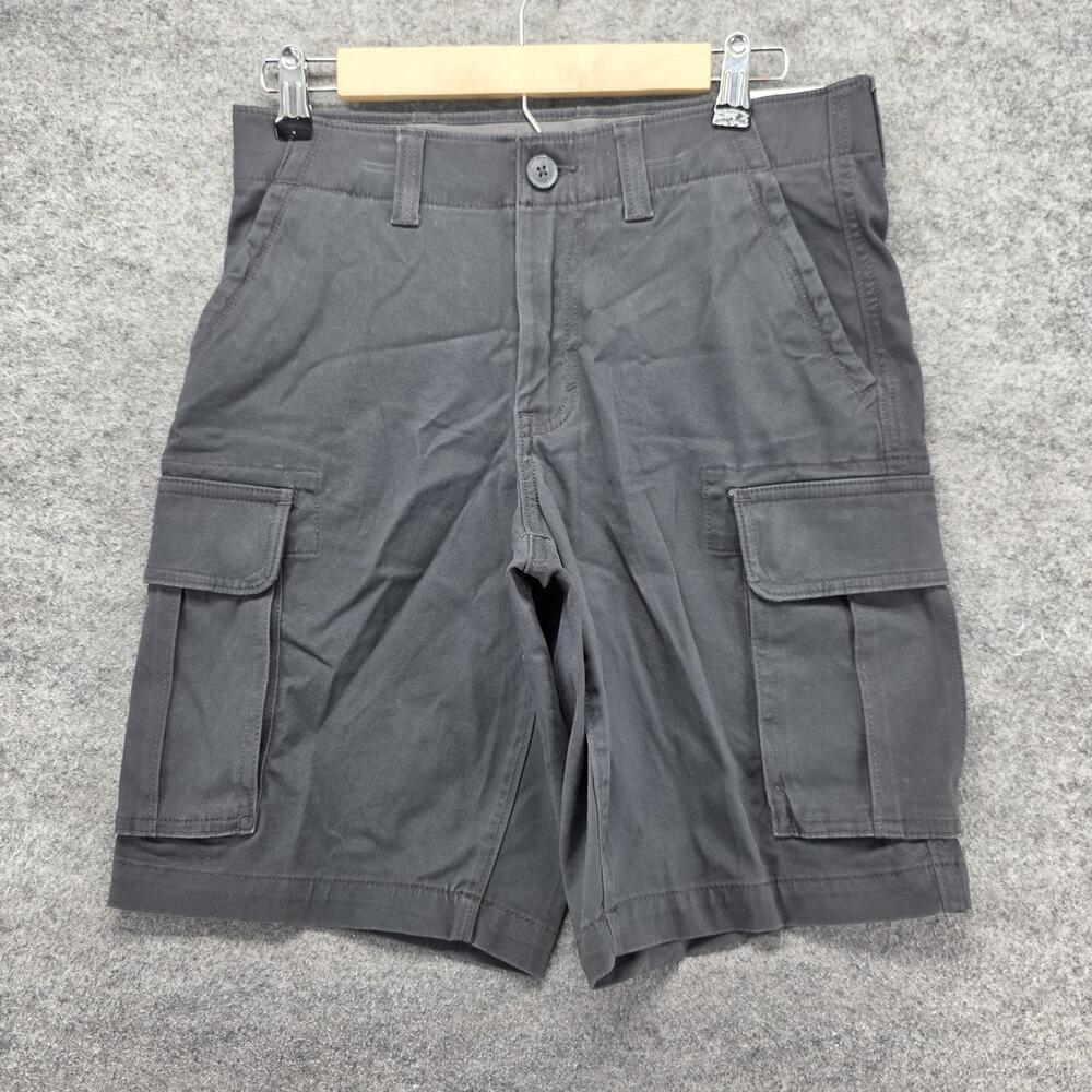 Sonoma Shorts Mens 29 Gray Cargo Flat Front Canvas Stretch Pockets 10 Inseam